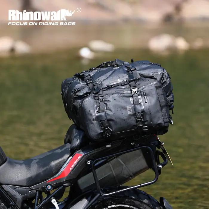 Rhinowalk-sac arrière de moto étanche pour hommes, sac à dos noir, bagage arrière, sac de voyage, 10