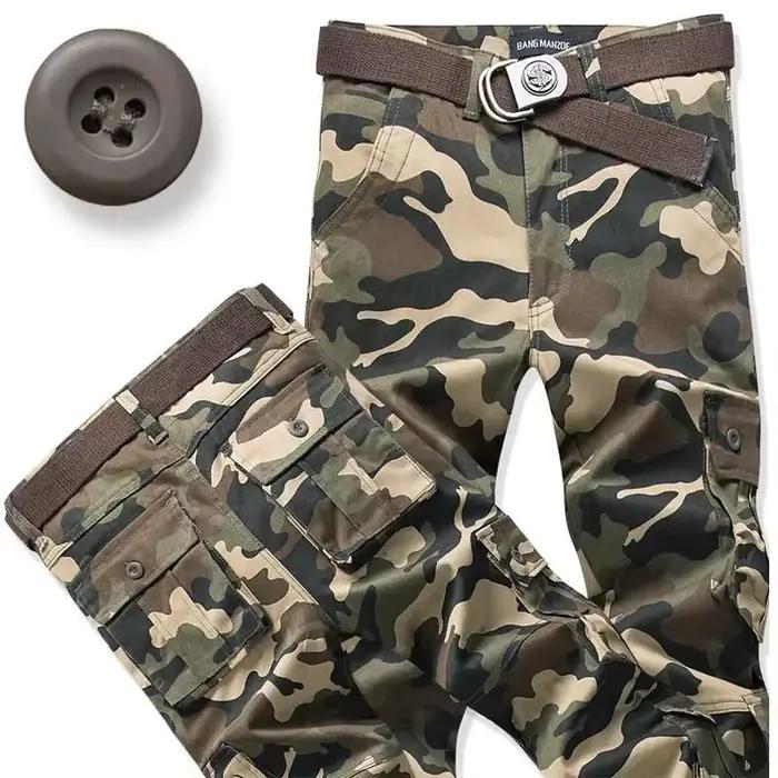 Pantalon cargo droit coupe loose printemps automne multi-poches casual homme