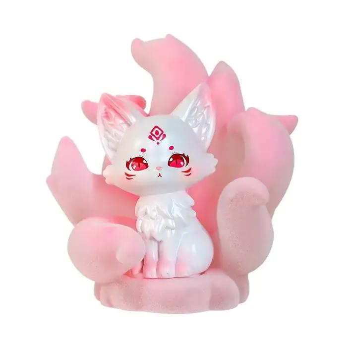 Boîte Mystère Lumineuse Renard à Neuf Queues Porte-Bonheur – Figurine Mignonne Créature Mythique avec Figurine de Chasse Cachée – Décoration de Bureau à Collectionner – Cadeau