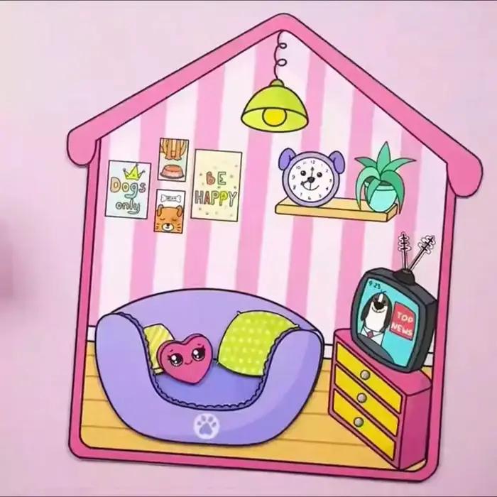 Kit de scrapbooking DIY sur le thème de la maison pour chien, autocollants, découpe et collage, anti-stress pour adultes, cadeau fait main