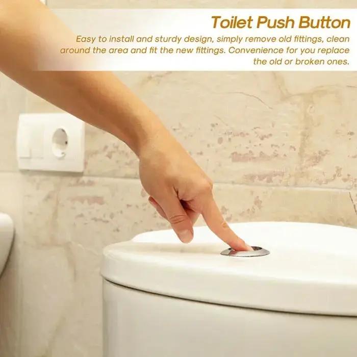 Bouton de chasse d'eau universel de remplacement pour réservoir de WC élégant en chrome pour toilettes et salle de bain résistance à la corrosion et durabilité pour usage quotidien et rénovation