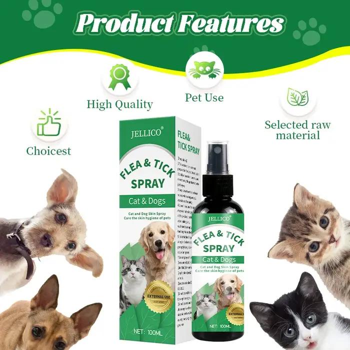 Spray Répulsif Anti-Puces et Tiques 100ml Formule Naturelle pour Chiens