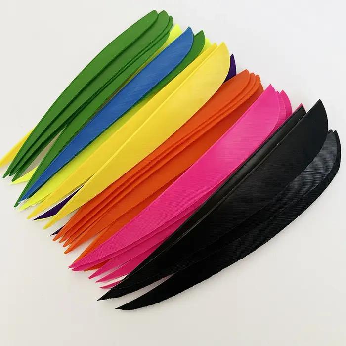 50 Plumes de dindon multicolores de 5 pouces pour le tir à l'arc, plumes d'aile droite pour la chasse, accessoires de tir à l'arc