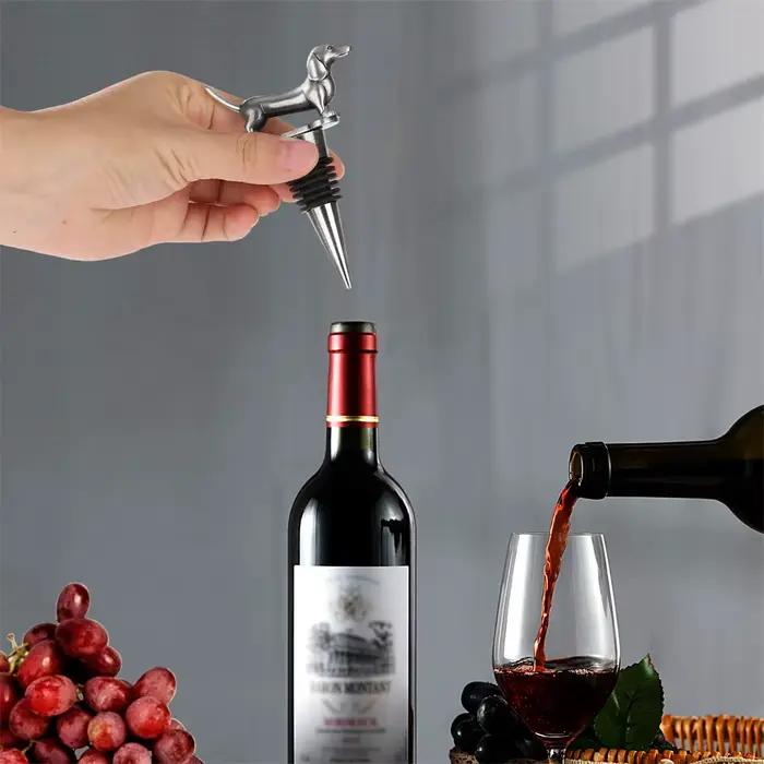 Bouchon de bouteille de vin teckel chien décoration vin cadeau pour les amateurs