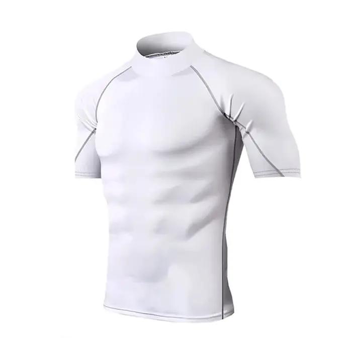 T-Shirt de Compression hommes séchage rapide à manches courtes décontracté été T-Shirt Fitness entra