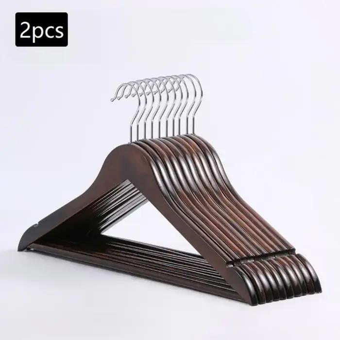 Porte-vêtements pour adultes avec 2/4 cintres en bois massif