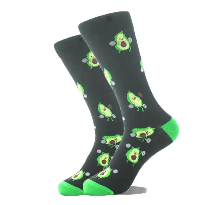 Chaussettes design avocat créatives hommes motifs yeux guitare bus animaux drôles