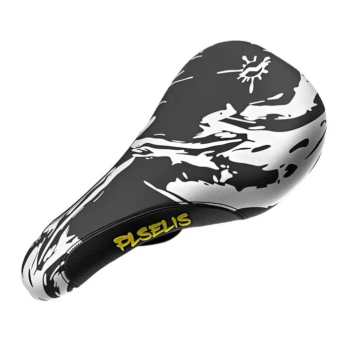 PLSELIS Selle de VTT de haute qualité : dessus en cuir PU, base en nylon, coussin en éponge souple.