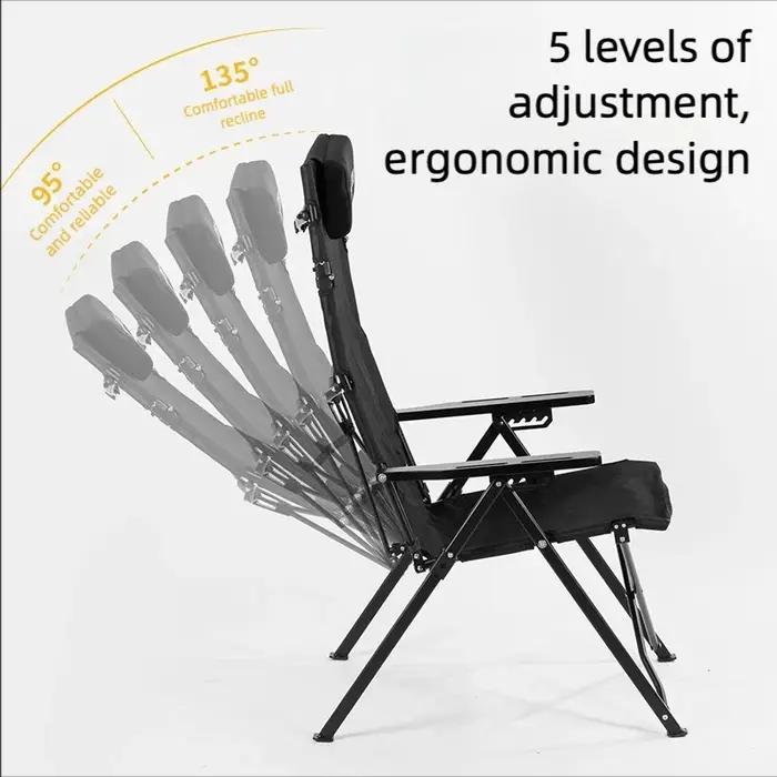 Chaise pliante d'extérieur Blackdog à 5 positions réglables
