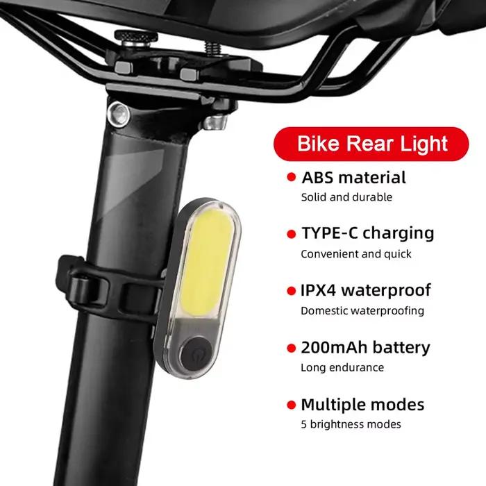 5 Modes Lumière Arrière de Vélo Étanche Lumière de Vélo COB USB Rechargeable Mtb Vélo Feux Arrière P