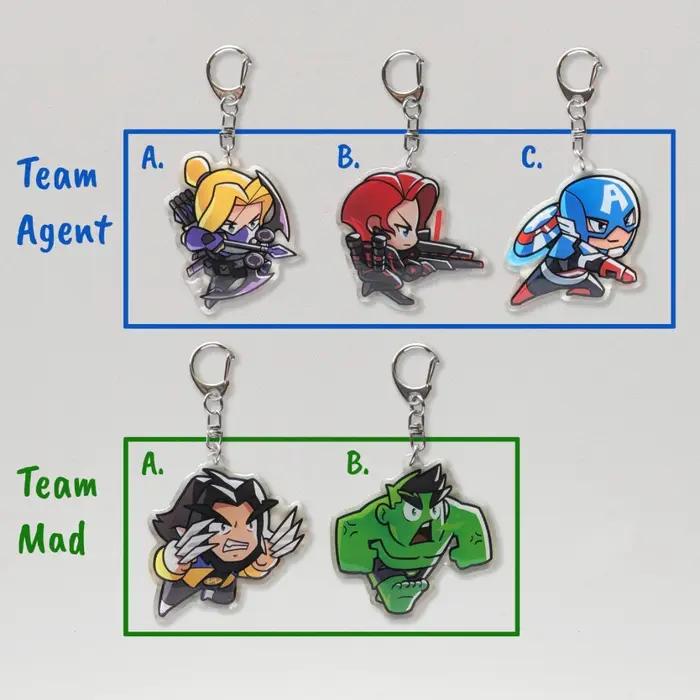 1PC Porte-clés en acrylique double face Rivals Game, pendentif mignon de dessin animé/anime, pour sac à dos, clé de voiture, cadeau de collection