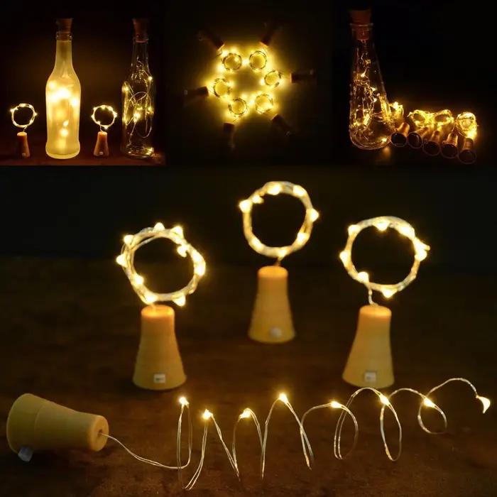 LED solaire alimenté bouchon de bouteille lumière chaîne extérieure étanche solaire guirlande lumièr