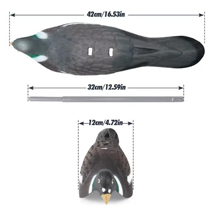 Leurres pigeons GUGULUZA 1/3/6 pièces 16 pouces coques 3D réalistes avec piquets - Décoy chasse jardin