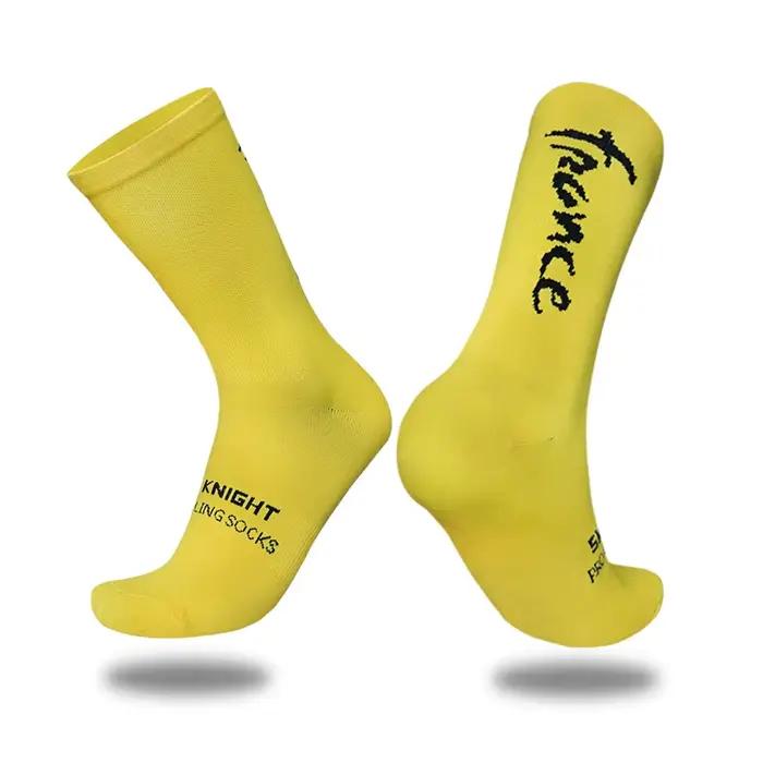 Chaussettes de compétition cyclisme avec bandes colorées - Professionnelles pour vélo route et running