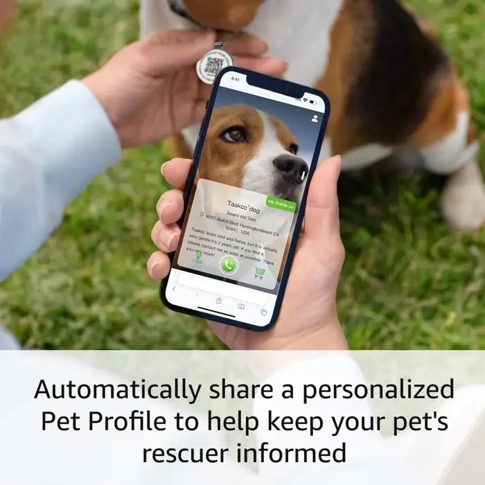 Étiquette d'identification pour animaux de compagnie avec QR code