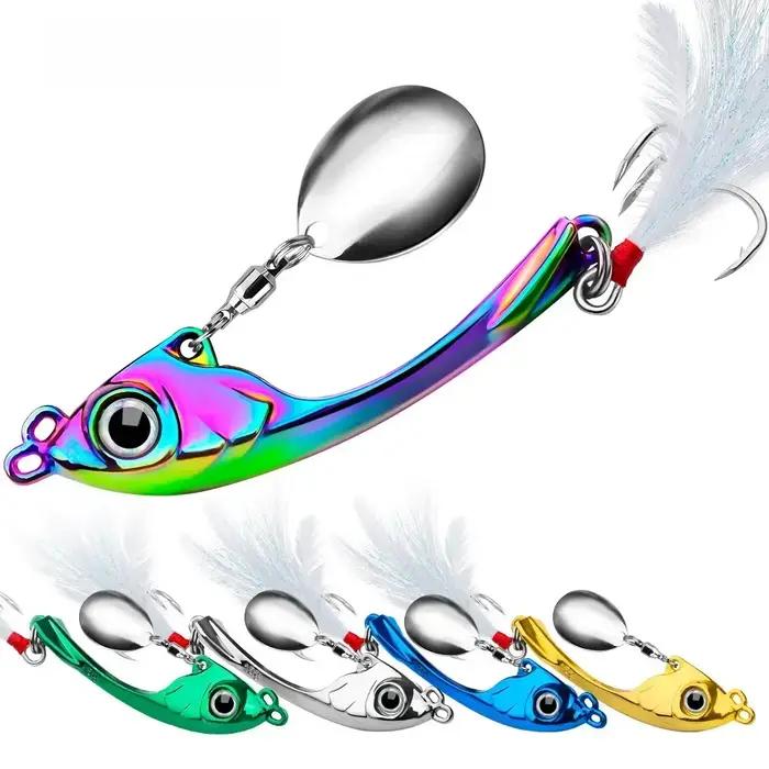 Spinner appât 7g 10g 15g métal Vib leurre de pêche à la traîne cuillère rotative Wobbler coulant app