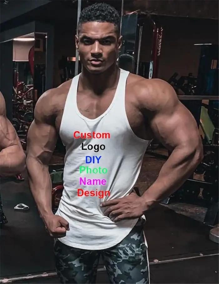 Haut personnalisé Muscleguys homme logo de marque photo lettres design unique vêtement fitness coton précieux style sportif chic entrainement musculation