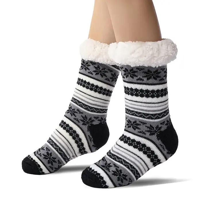 Chaussettes chaudes hiver anti-dérapantes bas doux et épais pour homme occasions de chasse et intérieur confortables