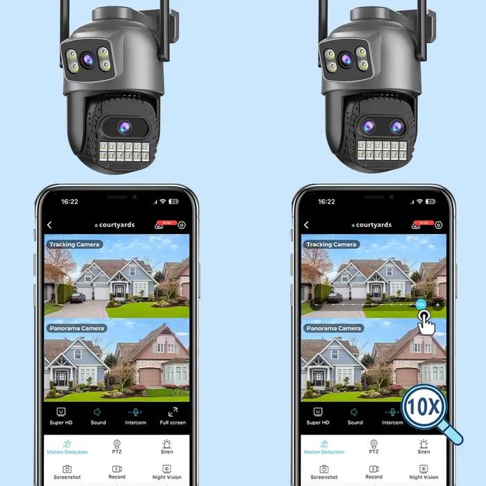 Caméra sécurité extérieure BESDER 15MP WiFi PTZ zoom 10x détection humaine - Surveillance complète