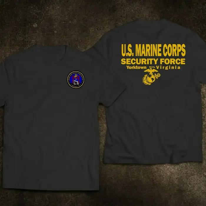 Tshirt MCSF Corps des Marines USA Hommes Style Décontracté Col Rond Coton Manches Courtes Polyvalent Occasions Spéciales