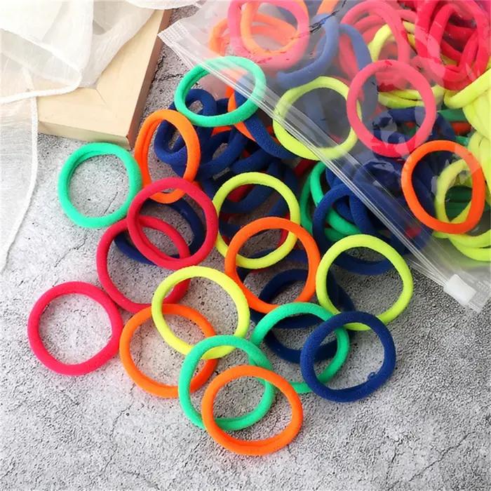 50pcs noir élastique bandeau de cheveux ligues cravates Colets chouchous ressorts gomme accessoire pour fille femmes
