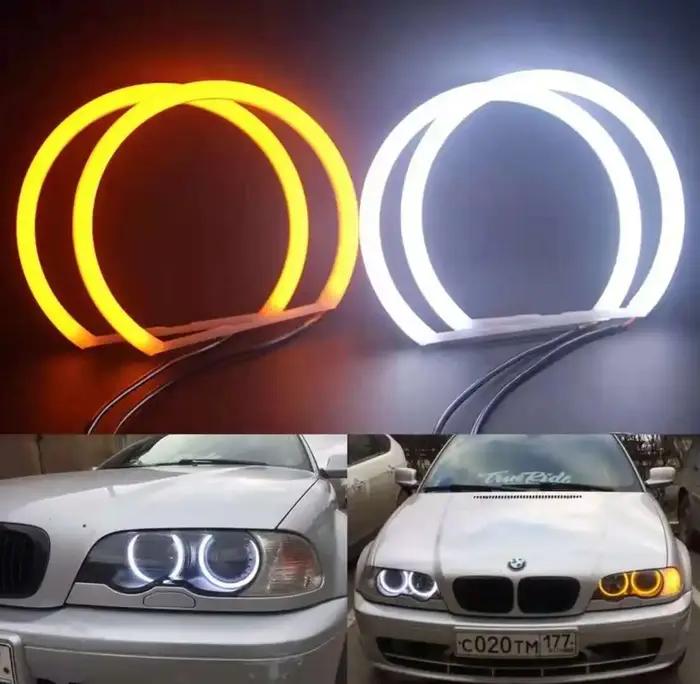 Anneau Halo Angel Eye DRL pour BMW E36, E38, E39, E46, lumières de voiture en coton, ambre blanc cla