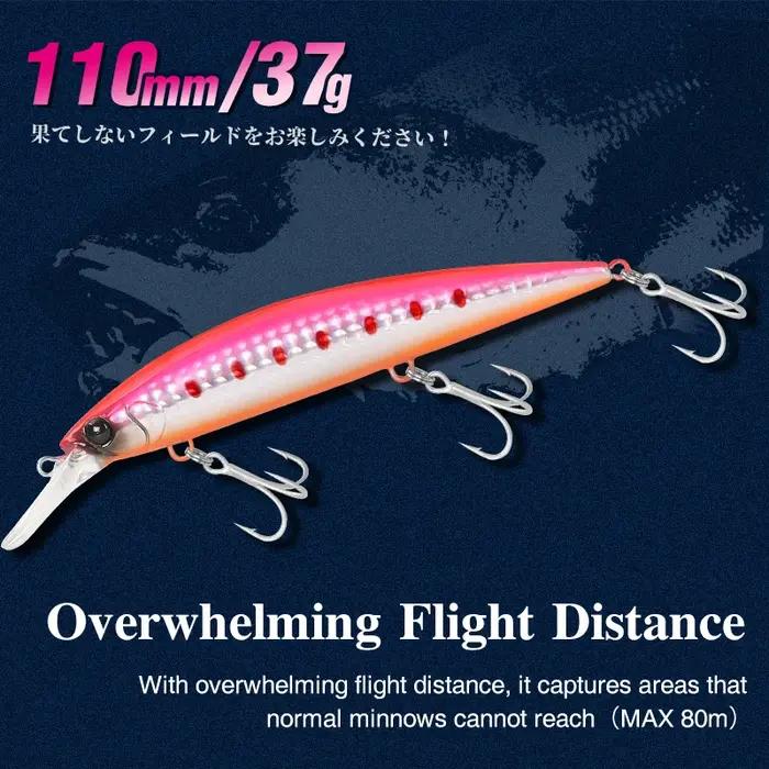 TSURINOYA 110mm 37g vairon coulant Max 80m leurres de pêche longue coulée pêche en mer appât dur art