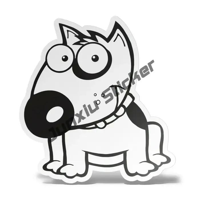 Autocollant mignon Schnauzer Jack Russell Terrier chien dessin animé Bull