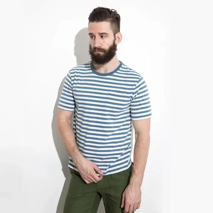 T-shirt rayé rétro à manches courtes pour hommes style vintage breton décontracté pour activités quotidiennes et occasions spéciales