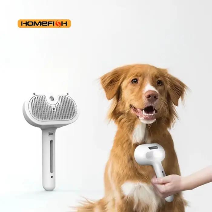 Brosse de toilettage pour chiens à pulvérisation de vapeur