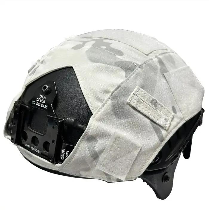 Housse camouflage blanc neige pour casque tactique protection hivernale chasse ski