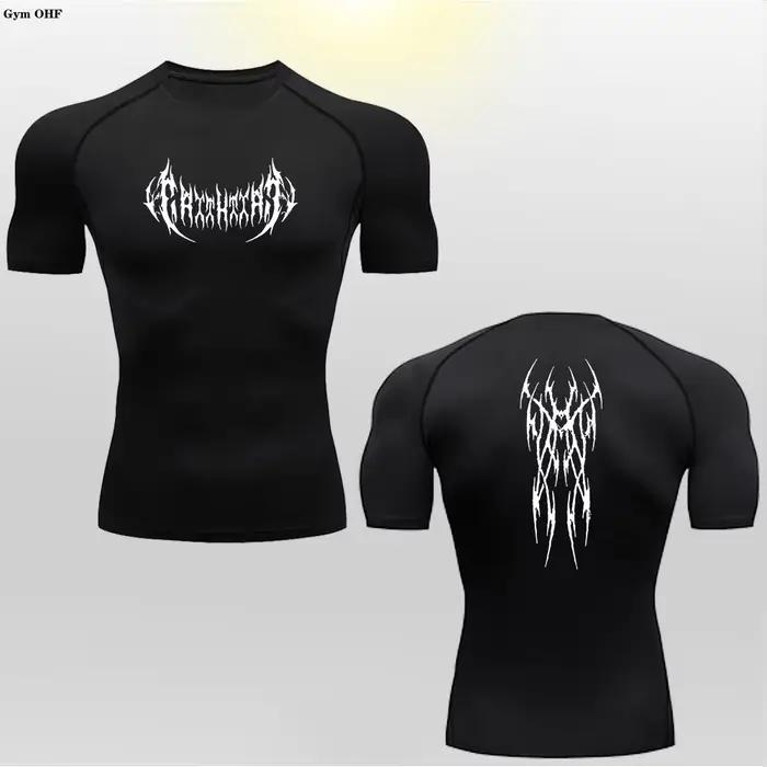 T-shirt de compression à manches longues pour homme, séchage rapide en Y, entraînement de gym, fitne