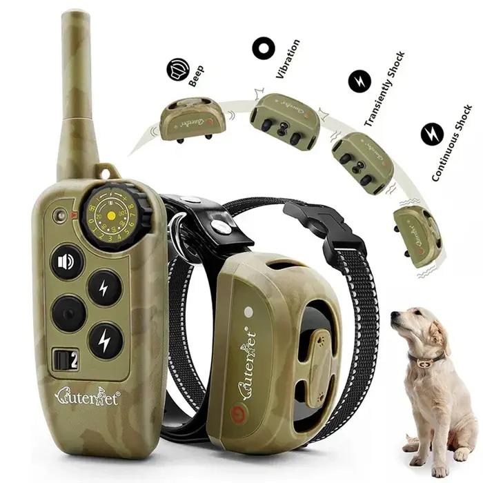 Collier de dressage pour chien CC-PetPulse, anti-aboiement, télécommande électronique, étanche, portée 2000 pieds, collier de dressage et de répulsion pour chien