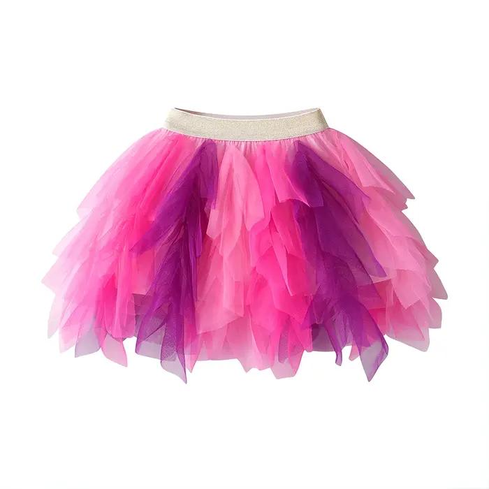 VIKITA filles gâteau jupes enfants maille irrégulière Tulle couches Tutu jupe