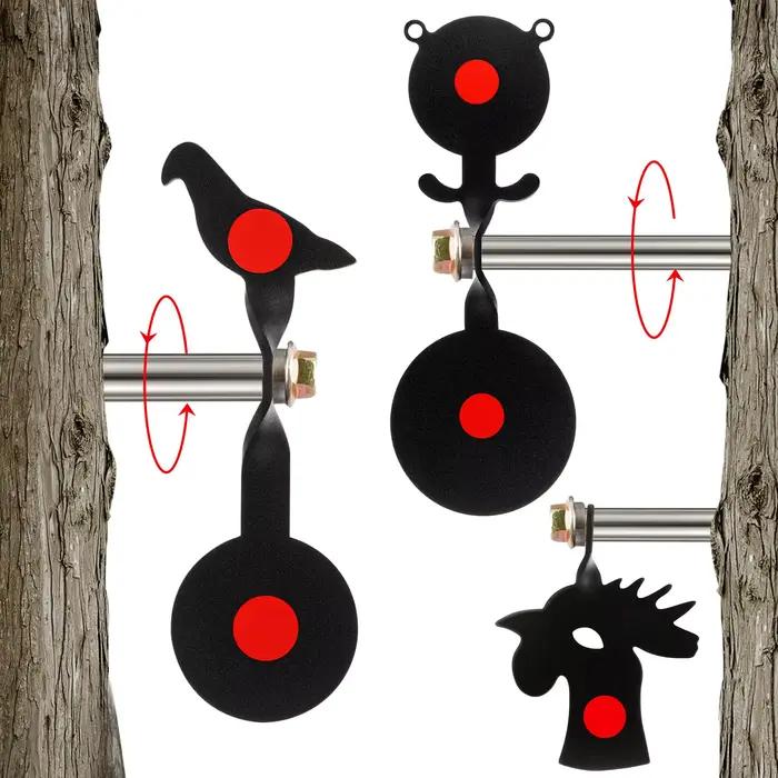 Animaux en métal Ours/Oiseau/Poulet 360 ° Cibles rotatives pour pistolet BB