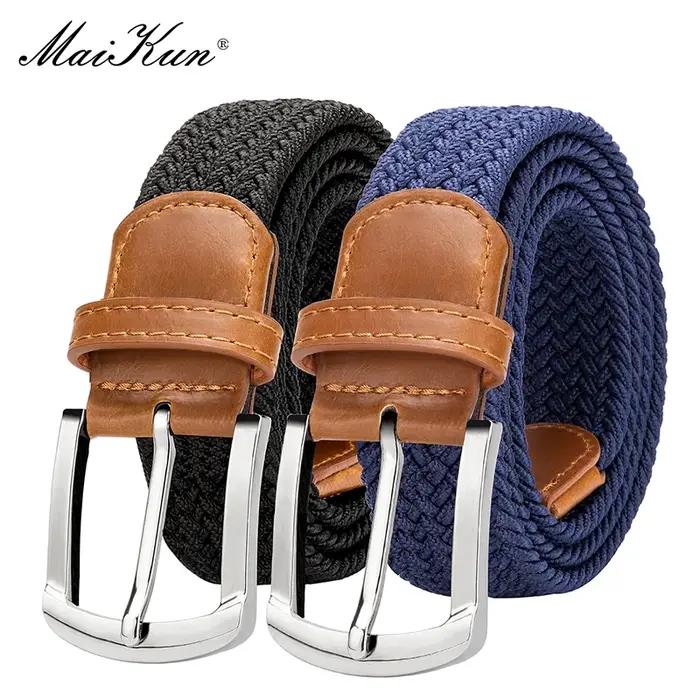 2 pièces toile hommes ceintures mode élastique métal boucle ardillon militaire tactique surélevé Stretch tissé ce