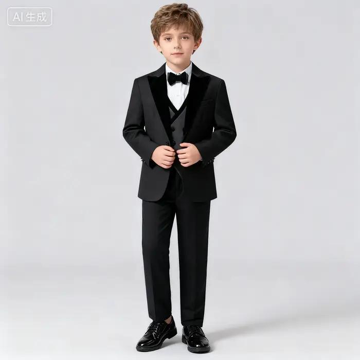 DTLumika-2520 nouvel ensemble de costumes pour enfants, costumes de retour formels 4 pièces pour gar