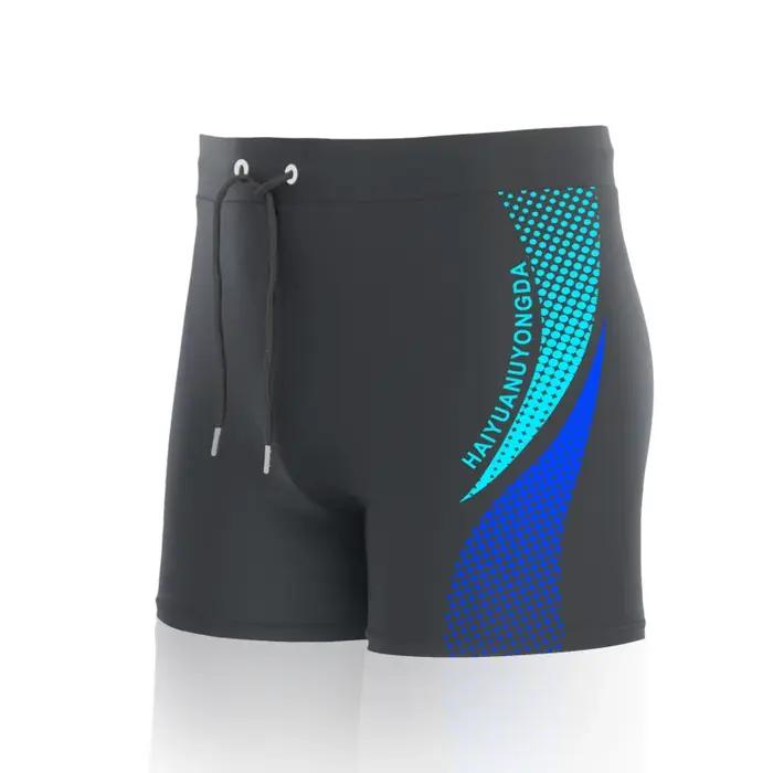 Maillot de bain imprimé graphique géométrique et lettre pour homme, short extensible, taille europée