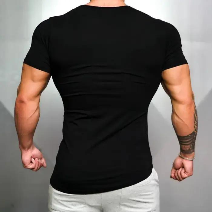 Économie de sport en coton respirant pour hommes, chemises à manches courtes, coupe couvertes, muscu