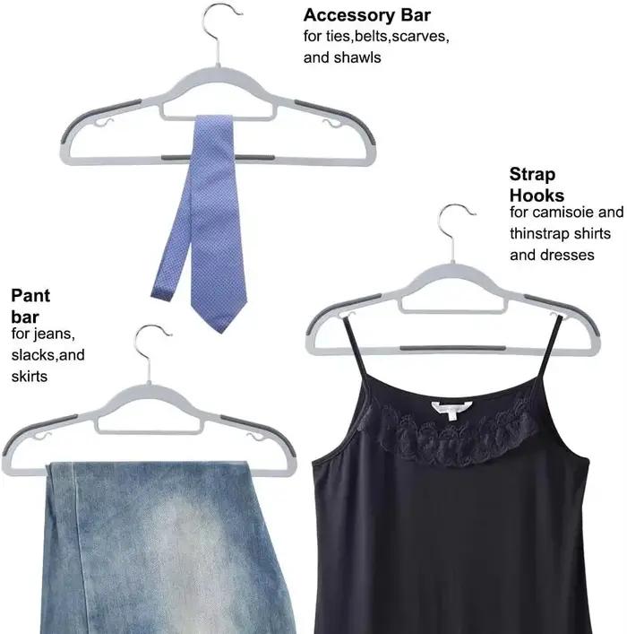 Cintres en plastique robustes antidérapants résistants aux rayures pour vestiaire élégant et organisation pratique pour maison et garde-robe