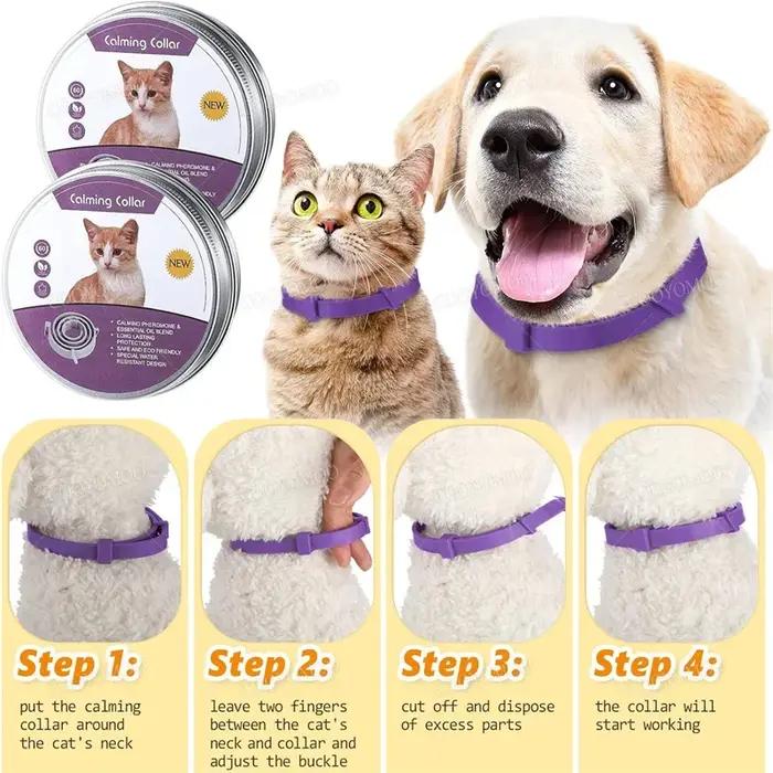 Collier Apaisant en Gel de Silice pour Animaux de Compagnie Réglable et Confortable Pour Chiot, Chaton, Grand Chien Occasions Spéciales