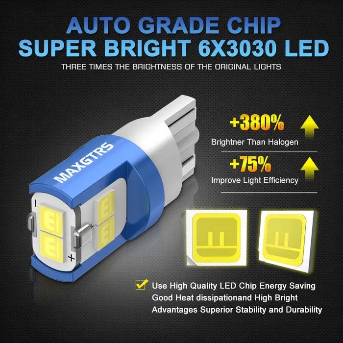 Ampoule LED W5W 10x19 194 168 T10 3030 DRL, marqueur latéral pour voiture, largeur de stationnement,