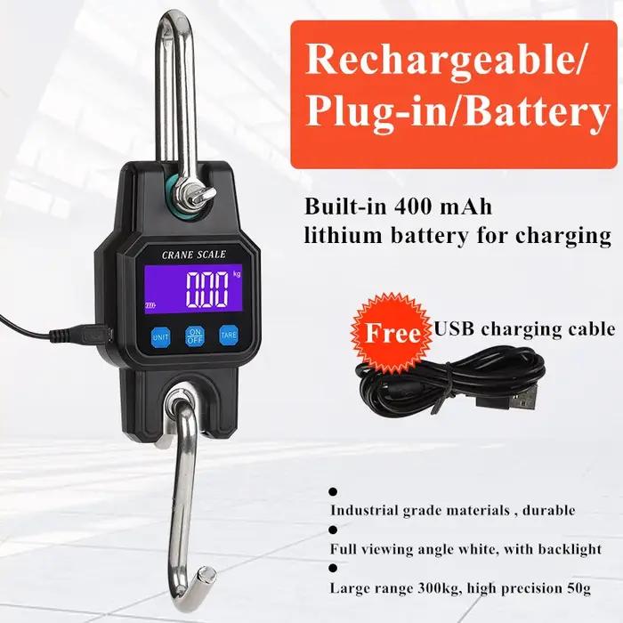 Balance de grue Compatible Bluetooth 300kg/50g, Rechargeable, Portable, suspendue, à crochet industr