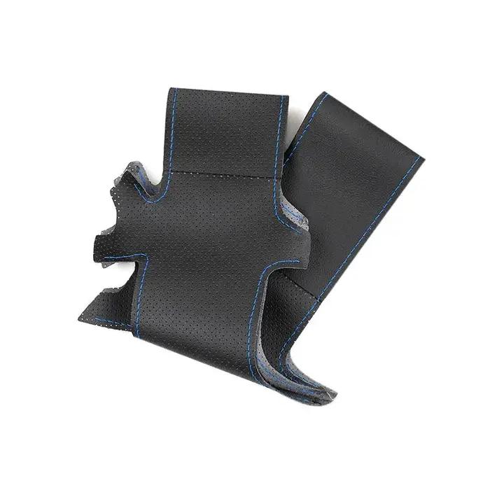 Housse de volant de voiture pour BMW série 3 5 E36 E46 E39 X3 E83 X5 E53 tresse en cuir microfibre perforé avec aiguille
