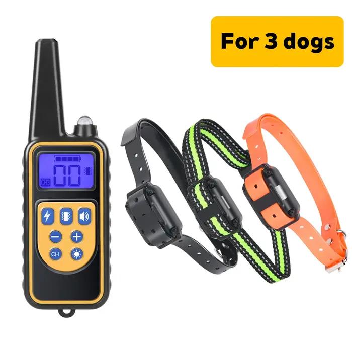 Collier de dressage électrique pour chien, étanche, pour animaux de compagnie, avec télécommande, dispositif Anti-aboiement Rechargeable, toutes tailles