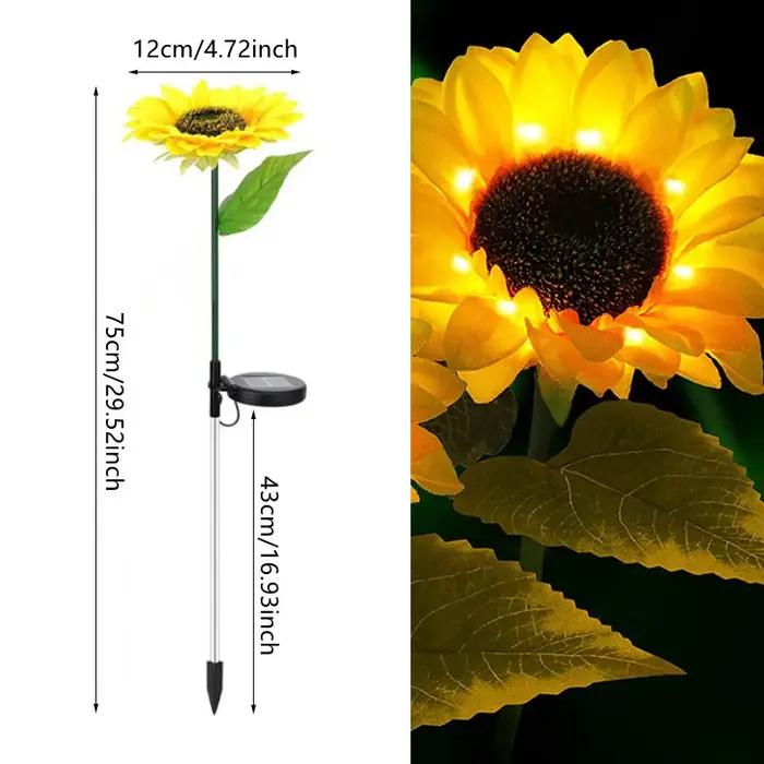 LED solaire tournesol extérieur pelouse lumière IP65 étanche voie cour mariage vacances jardin décor