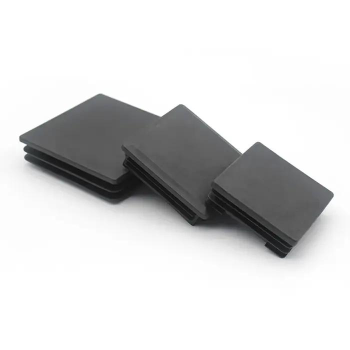 Embouts d'obturation carrés en plastique noir pour meubles, tube de jambe, inserts de tuyaux, boucho