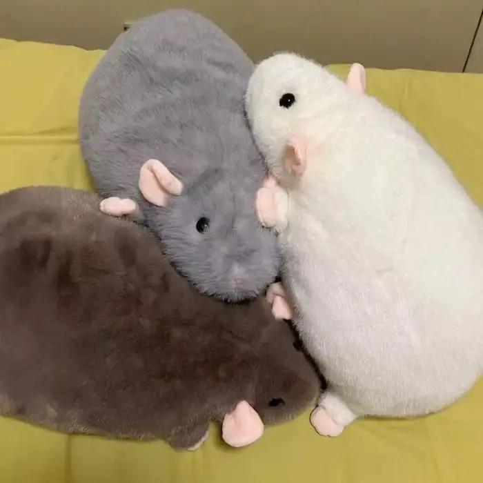 Poupée souris en peluche surdimensionnée, 30/45/90cm, branche de fleur, Rat, dessin animé, figurine