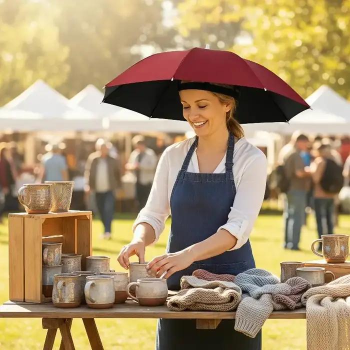 Chapeau parapluie portable pliable résistant aux UV, imperméable, pare-soleil mains libres pour la pêche, la randonnée, la plage, les activités de plein air