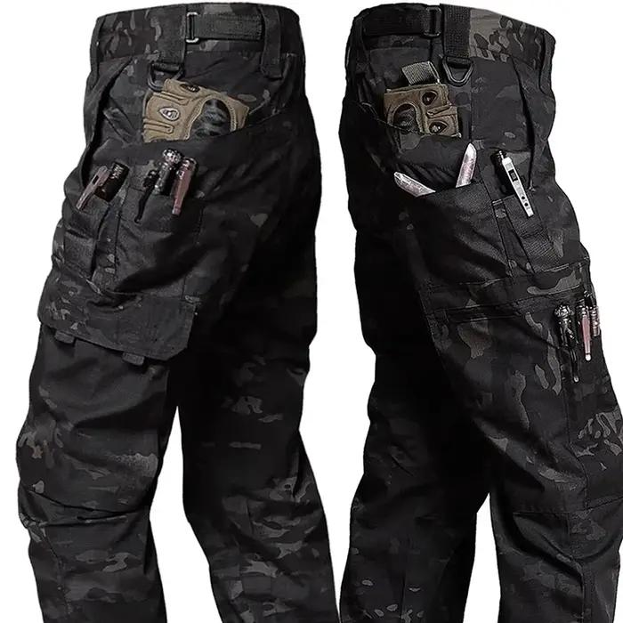 Pantalon cargo chasse homme imperméable multi-poches travail extérieur randonnée automne printemps tactique